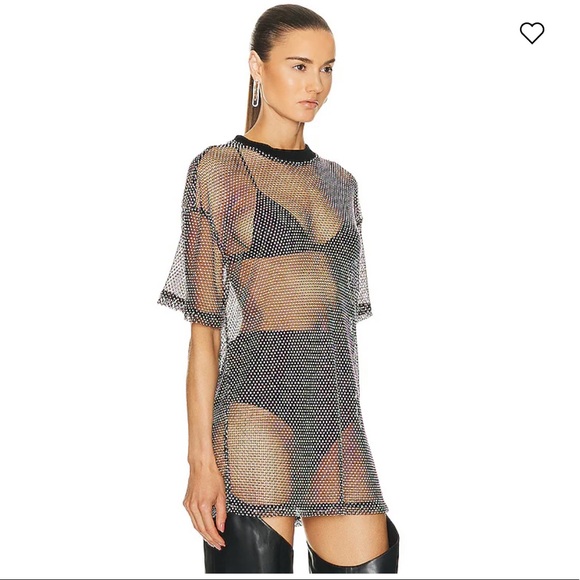 DAVID KOMA Crystal Mesh Oversized T-shirt UM 6 - Picture 2 of 12
